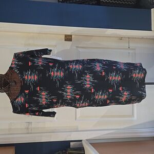 LuLaRoe Black Dress with Red and White Accents-Size XL